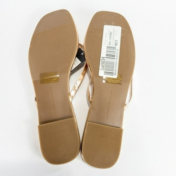 French Connection Morgan Flat Open Toe Thong Flip Flop Sandals Rose Gold -11 - Picture 5 of 5